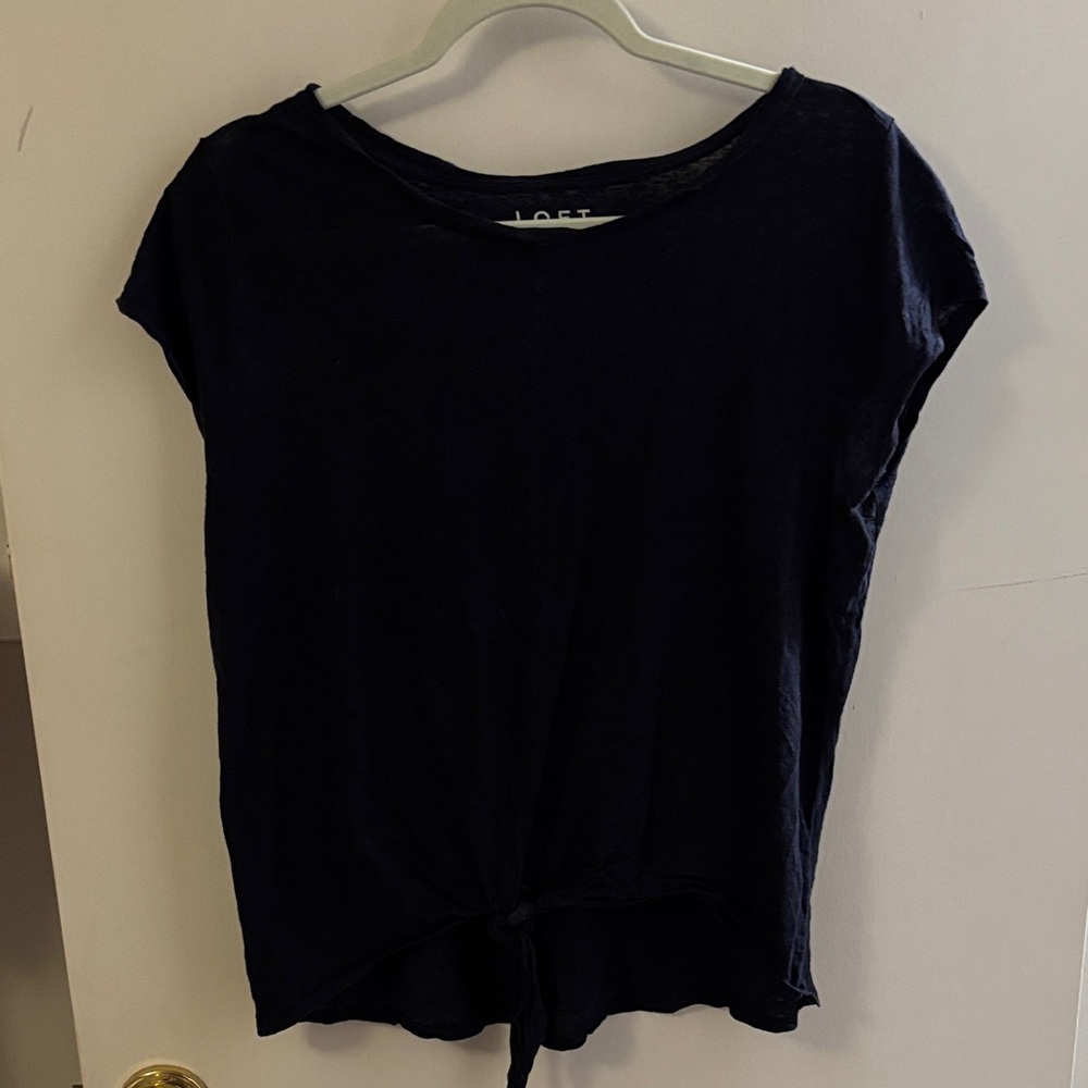 Loft Women's Black Tie-Front Top